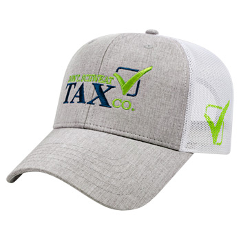 Heathered Polyester with Ulra Soft Mesh Back Cap
